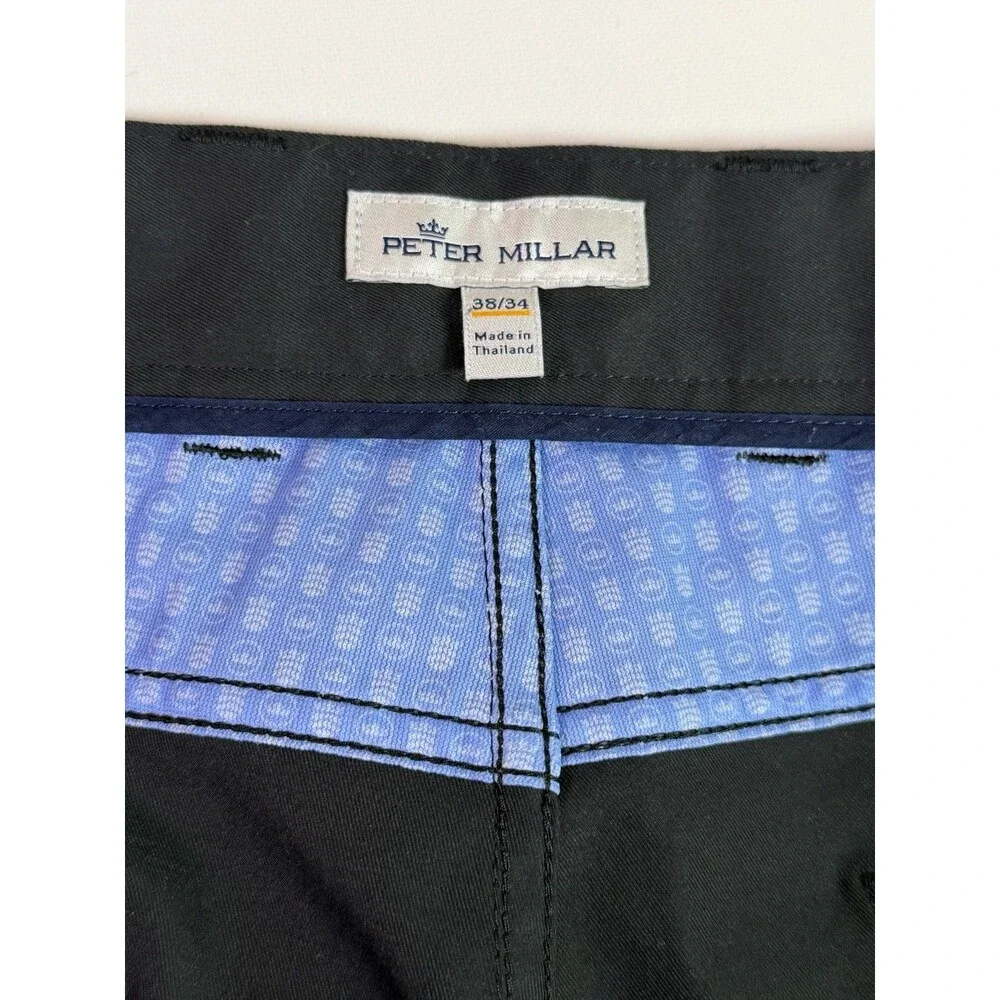 Peter Millar EB66 Performance Five-Pocker Pants Men's 38x34 Black Twill Golf